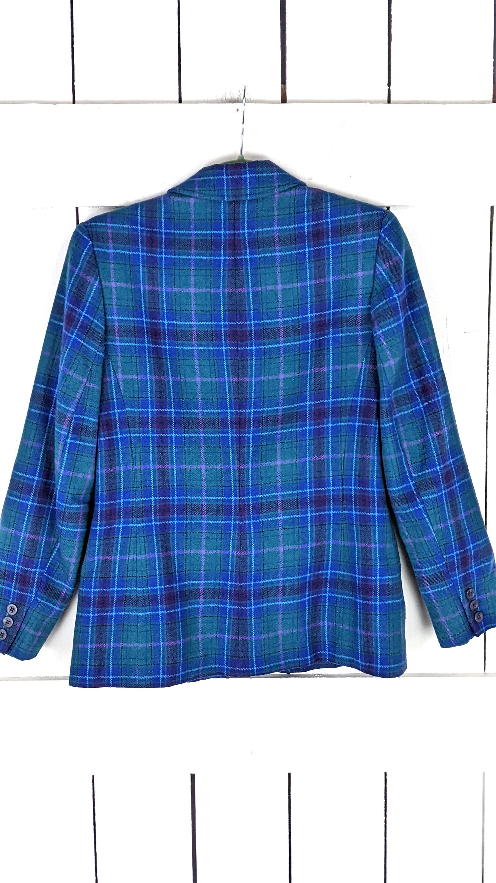 Pendleton ウールジャケット 青緑チェック ヴィンテージ ペンドルトン ブルーグリーン ウール タータン