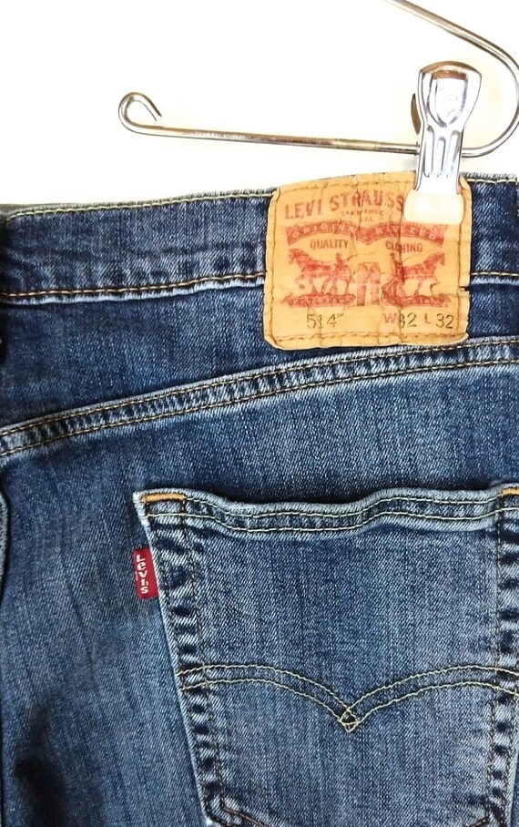 Distressed 514 slim blue Levis denim jeans/blue j… - image 4
