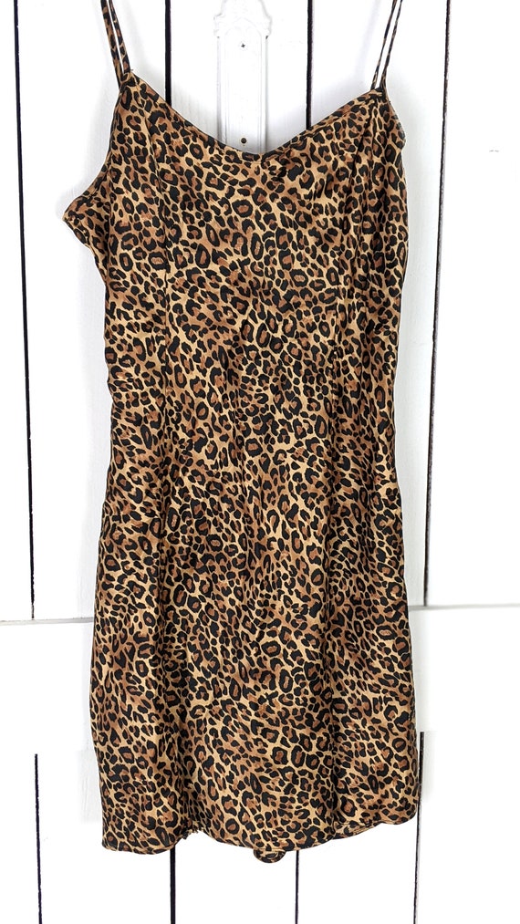 90s vintage animal print silky leopard lingerie t… - image 2