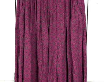 Falda midi larga con bolsillos en color magenta y morado de Liz Sport Vintage