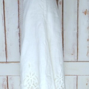 Vintage light ivory/off white crochet lace linen midi skirt/small/medium/2 image 4