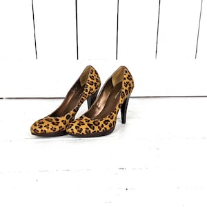 Nine West brown leopard pony hair high heel pumps