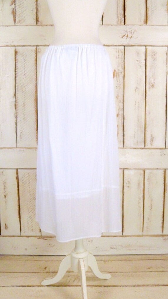 Vintage white silver beaded maxi skirt/long white… - image 3