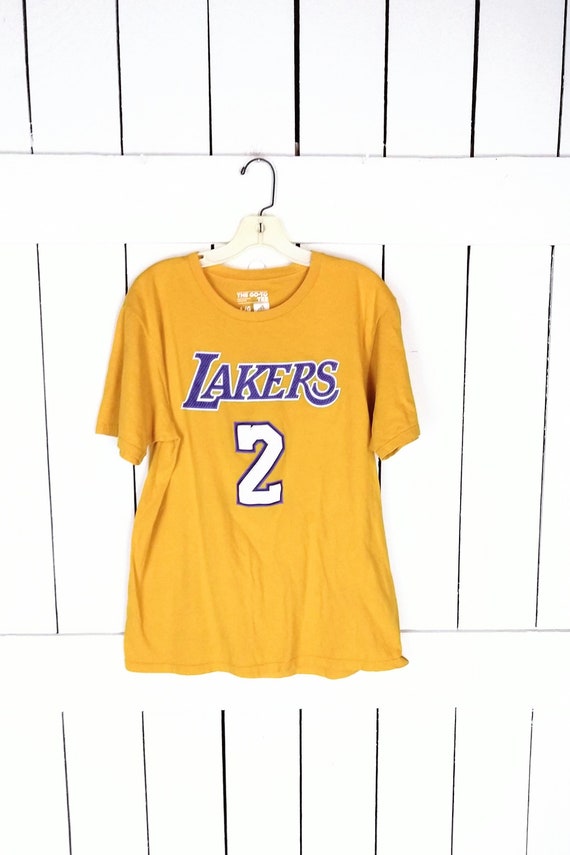 Lakers Ball 2 basketball yellow cotton tshirt/Los 