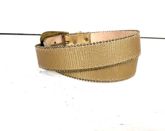 Vintage Metallic Gold Faux Leather Beaded Belt - Etsy Canada display picture 3