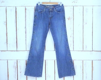 ★ GLOWNY★ WESTERN FLARE JEANS VINTAGE BLUE GY25HSDN202 GLOWNY Western Flare Jeans - Vintage Blue | International Store