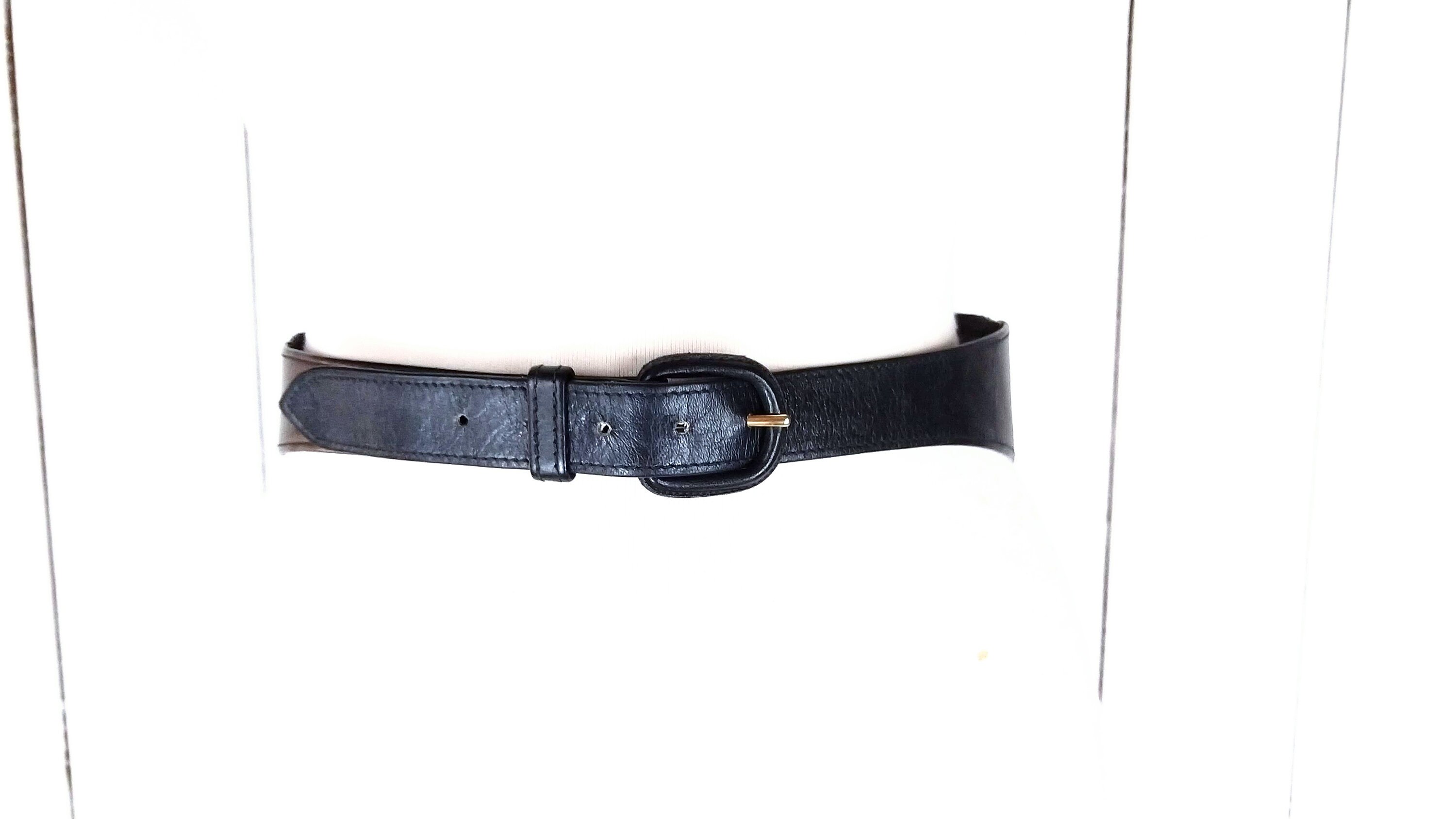 Vintage Morris Moskowitz black reptile leather scale buckle belt VTG Morris Moskowitz Black Genuine Snakeskin Belt Sz S/27-28  main image 4