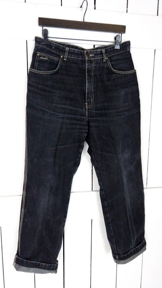 Vintage Chardon Paris black denim jeans/high wais… - image 3