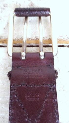Wide Dark Brown Woven Leather Michael Kors Belt/vintage 90s  display picture 1