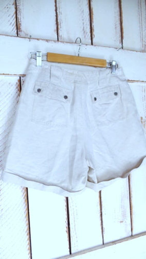 Vintage Liz Claiborne cotton linen cuffed shorts/… - image 5