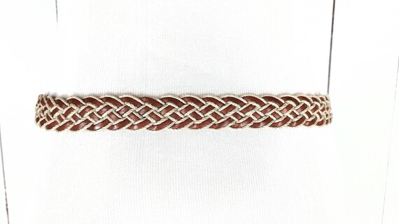 Vintage Woven Tan Jute Leather Rope Chord Braided Belt - Etsy display picture 2
