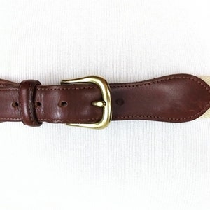 Vintage Coach Ledergürtel aus hellbraunem Baumwollcanvas