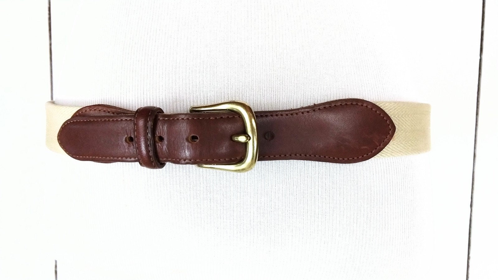 Vintage Coach Tan Cotton Canvas Chord Leather Belt - Etsy display picture 1