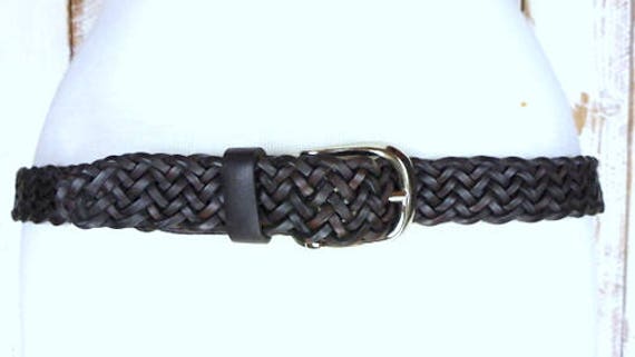 Brown Leather Belt boho hippie with Silver and leather Buckle Buy 90 main image 2