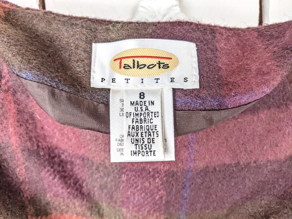 Vintage Talbots plaid wool long wrap skirt - image 5