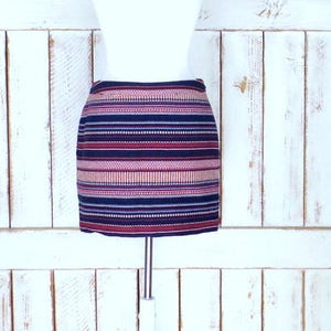 Vintage 90s cotton striped mini pencil skirt