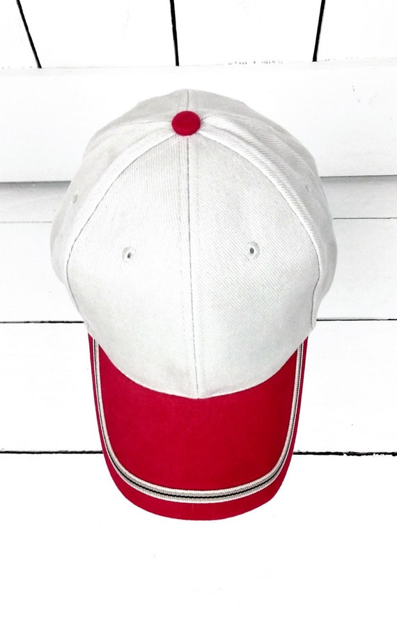 90s vintage two tone color block baseball hat/bas… - image 3