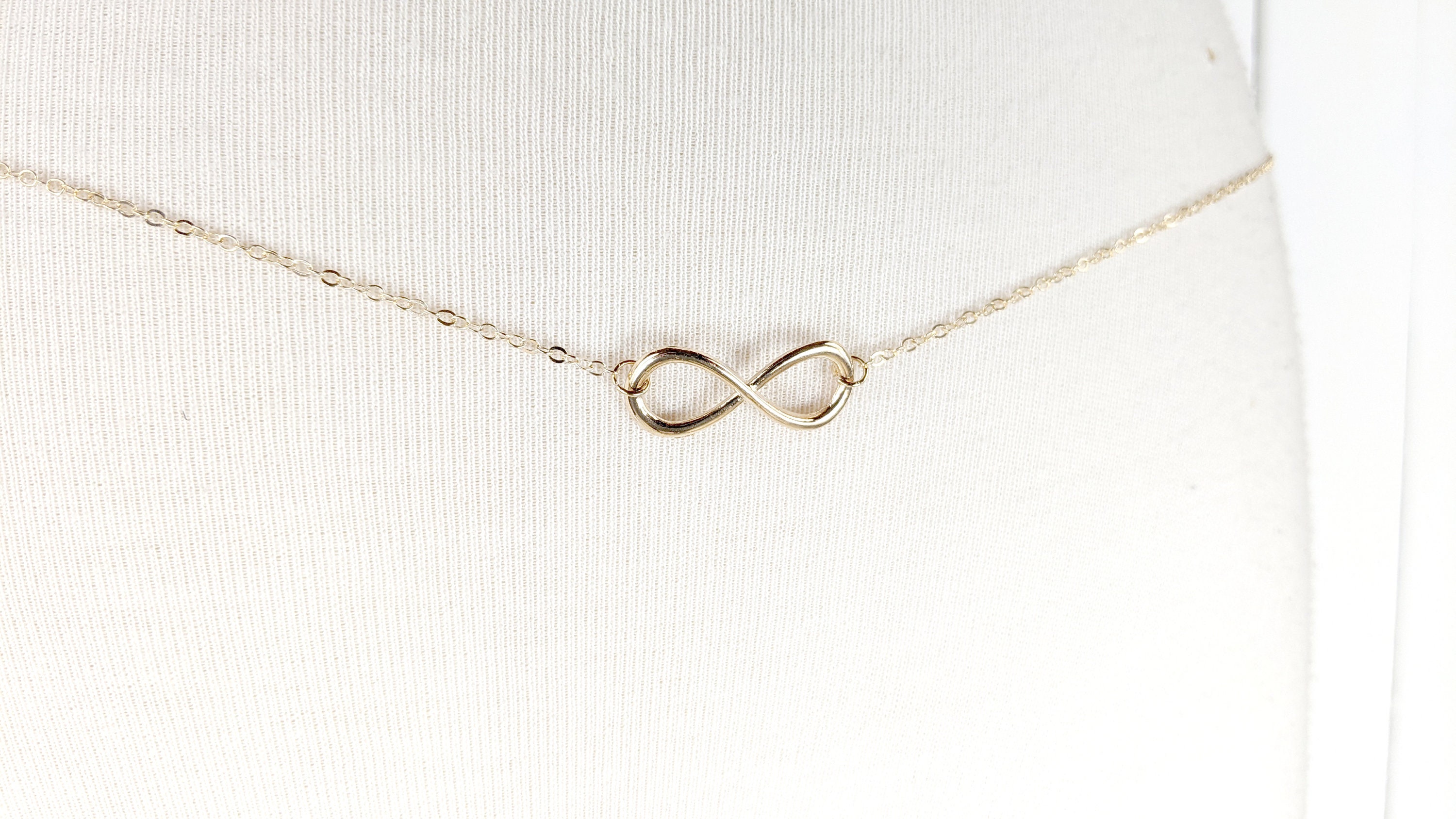 Gold Metal Infinity Symbol Chain Link Dainty Lightweight 