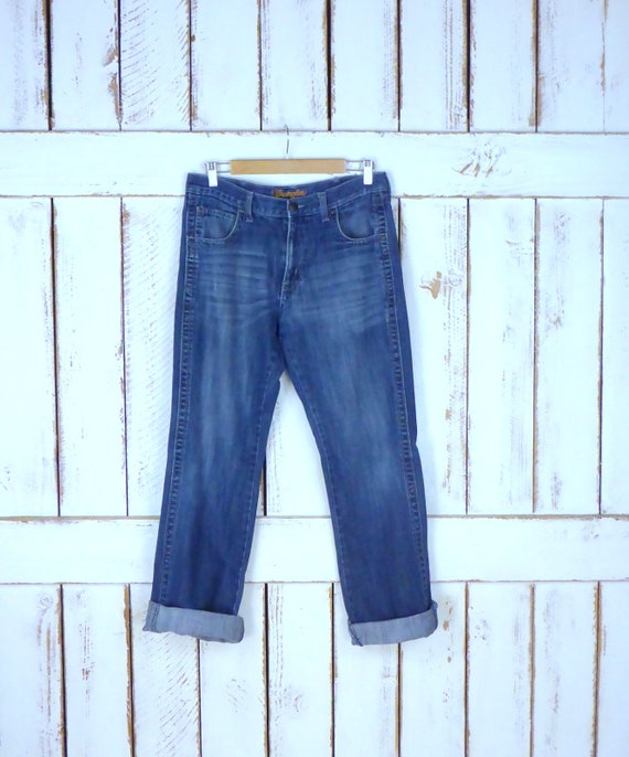 Wrangler Boot Cut Blue Denim Jeans/90s Boot Cut Blue Jeans/mid 