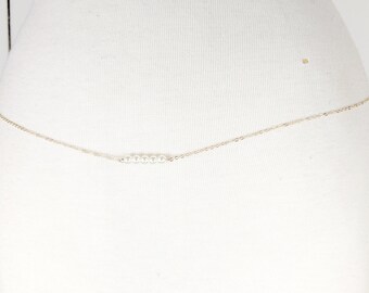 Lightweight dainty gold metal beaded chain link belly chain belt Gold Metal Infinity Symbol Chain Link Dainty Lightweight  main image 2