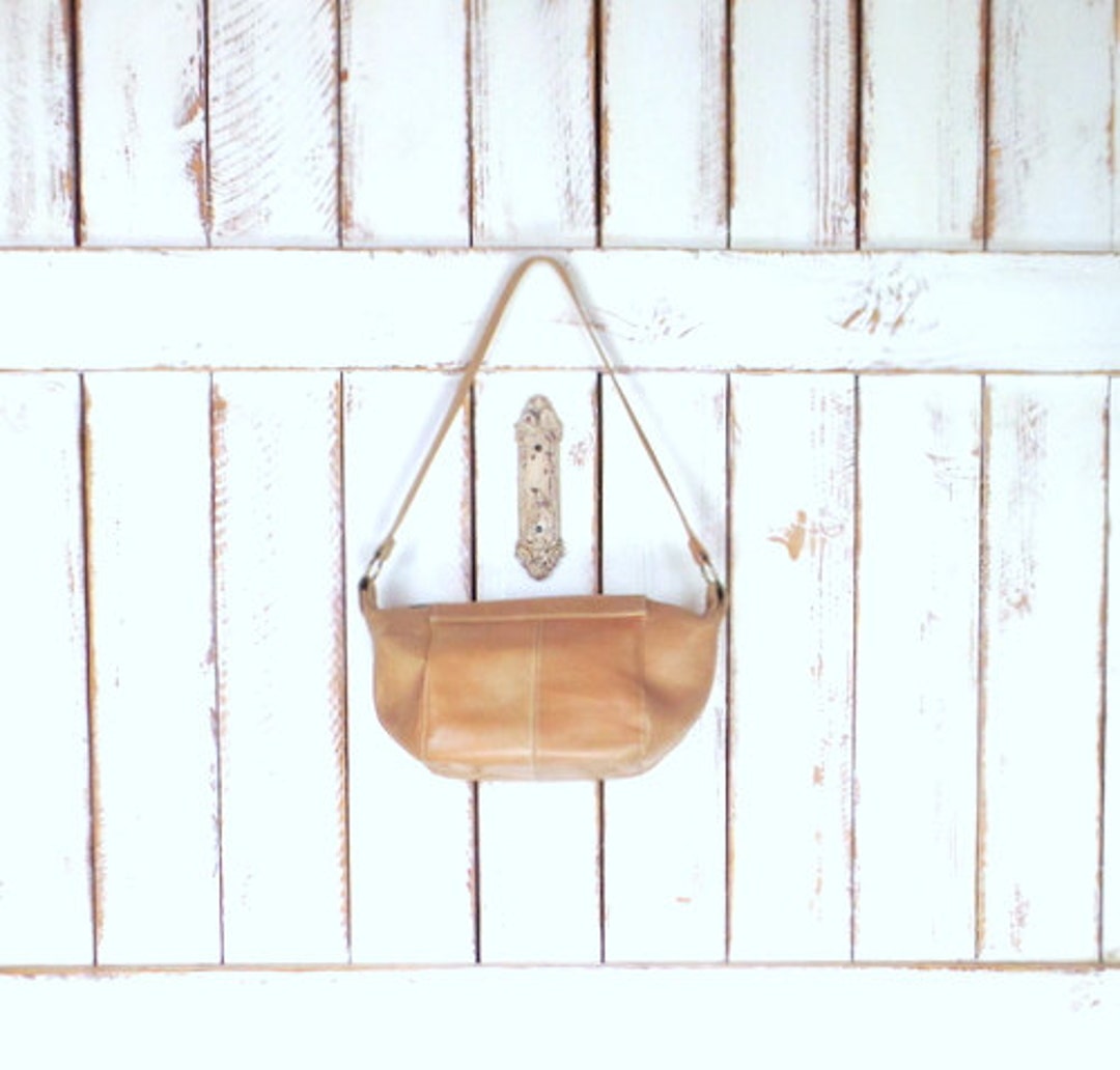 Tan Brown Leather Shoulder Purse/light Brown Leather Hand Bag Etsy