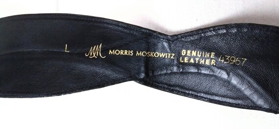 Vintage Morris Moskowitz Black Reptile Leather Scale Buckle  display picture 3