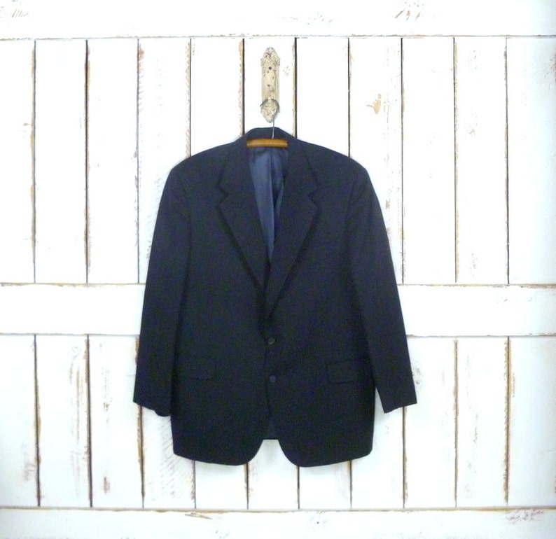 Vintage blackslate grey wool sportcoat wool blazer jacket