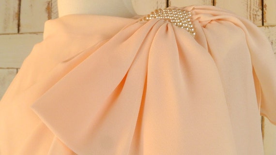 Soft pink sheer vintage evening dress - image 2