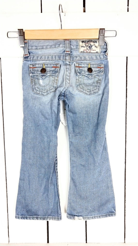 Kids/girls/childrens True Religion Light Blue Distressed Flare