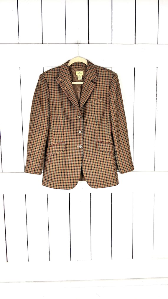 Vintage Limited America wool tartan plaid blazer … - image 1