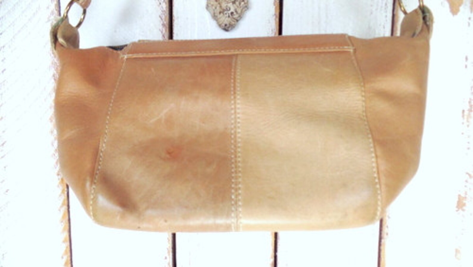 Tan Brown Leather Shoulder Purse/light Brown Leather Hand Bag Etsy