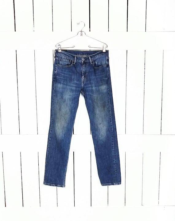 Distressed 514 slim blue Levis denim jeans/blue j… - image 2