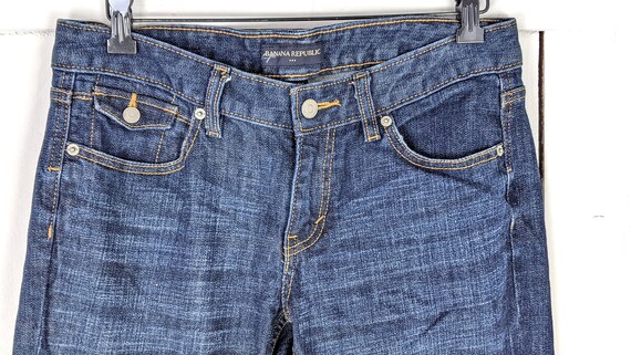 Banana Republic Dark Blue Flare/boot Cut Denim Jeans 29/8R Banana Republic Dark Blue Flare/boot Cut Denim Jeans 29/8R