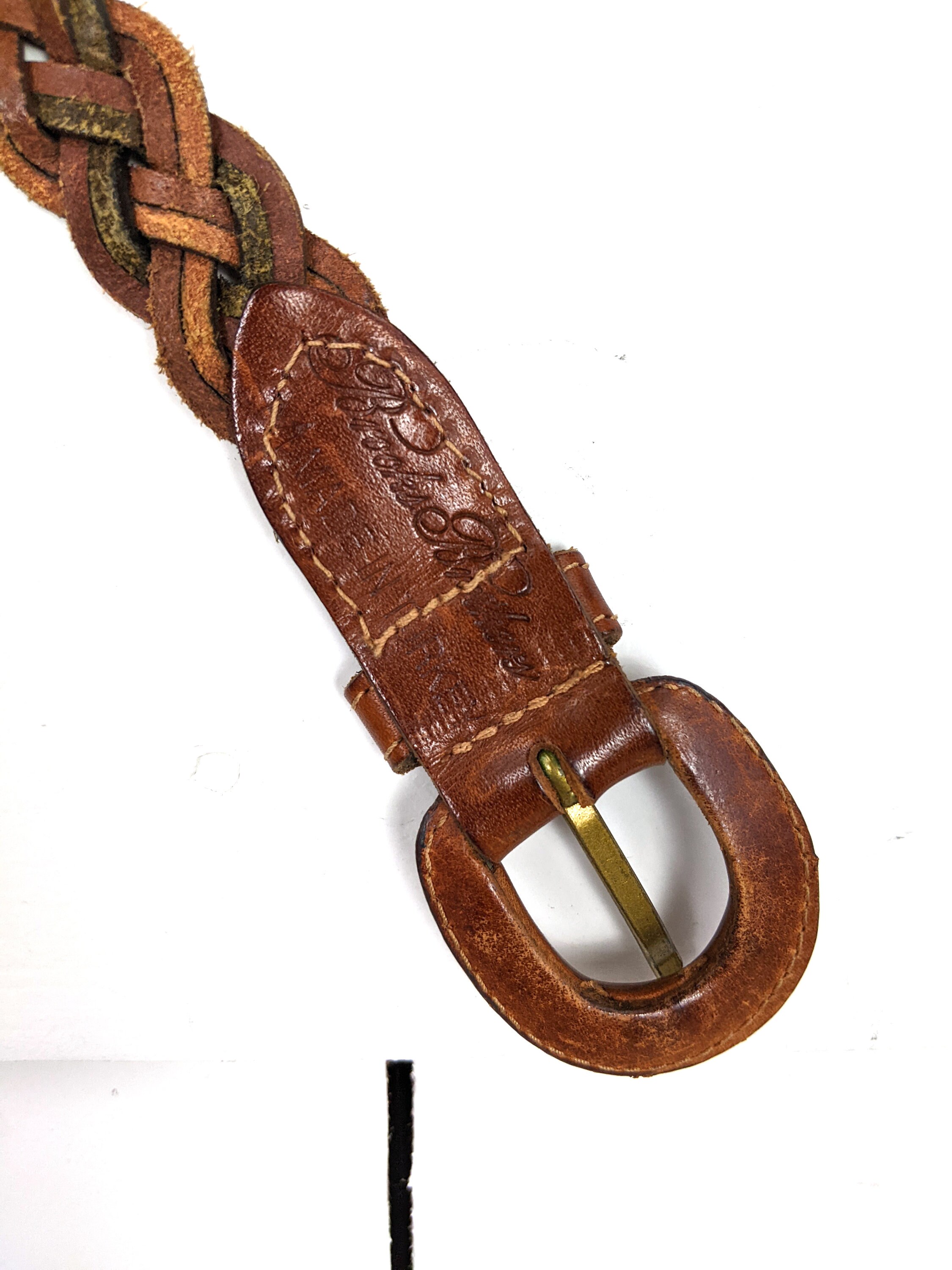 Vintage Brooks Brothers Brown Braided Leather Belt - Etsy display picture 1