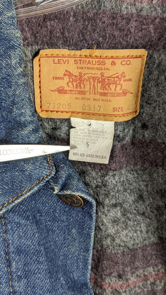 Vintage Levi Straus and Co dark blue jean denim b… - image 4