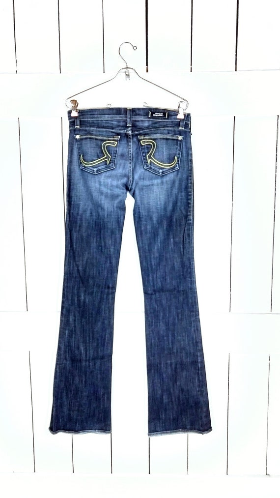 Faded Blue Monogram Patch Jeans - Ready to Wear