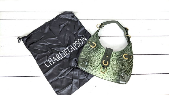 Charlie Lapson Blue Crocodile Vintage Leather Bag