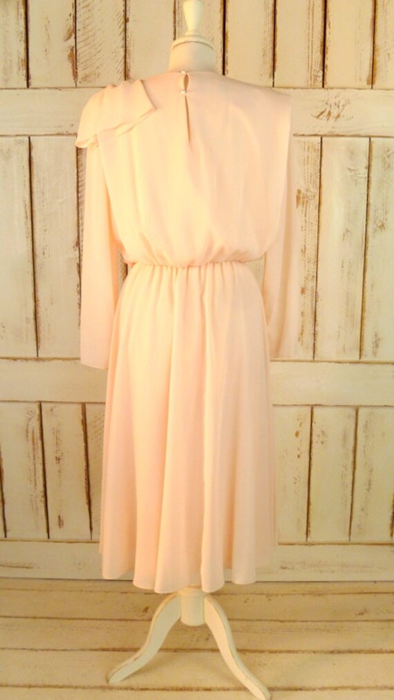 Soft pink sheer vintage evening dress - image 3