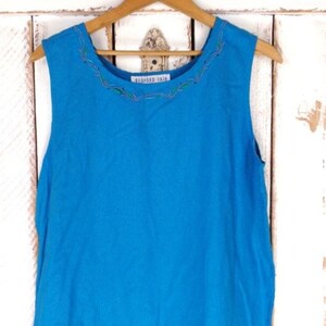 90s Vintage Light Blue Silk Shell Tank/embroidered Tank Top/sleeveless ...