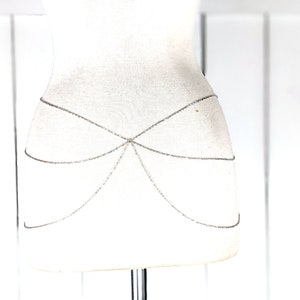 Silver metal layered chain link dainty lightweight skinny belly chain belt