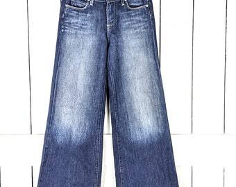 Page premium Denim Hillside dark faded wash wide leg mid rise trouser jeans