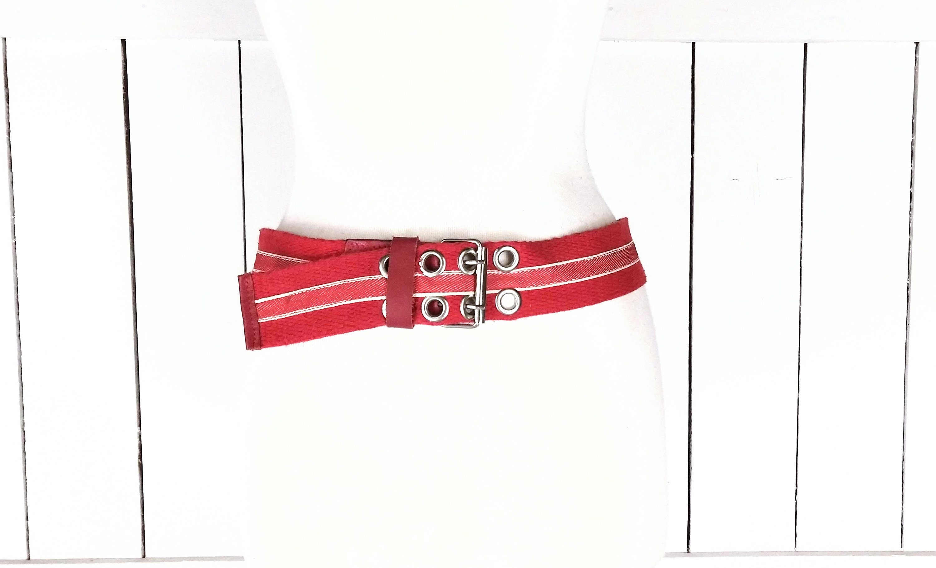 Vintage 90s wide woven blue cloth chord faux leather trim belt Wide Vintage 90s Black Leather Belt M Ornate Fancy Gold Tone  main image 4