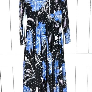 Blue floral long sleeve maxi dress/Free People boho festival long flowy dress/small image 4