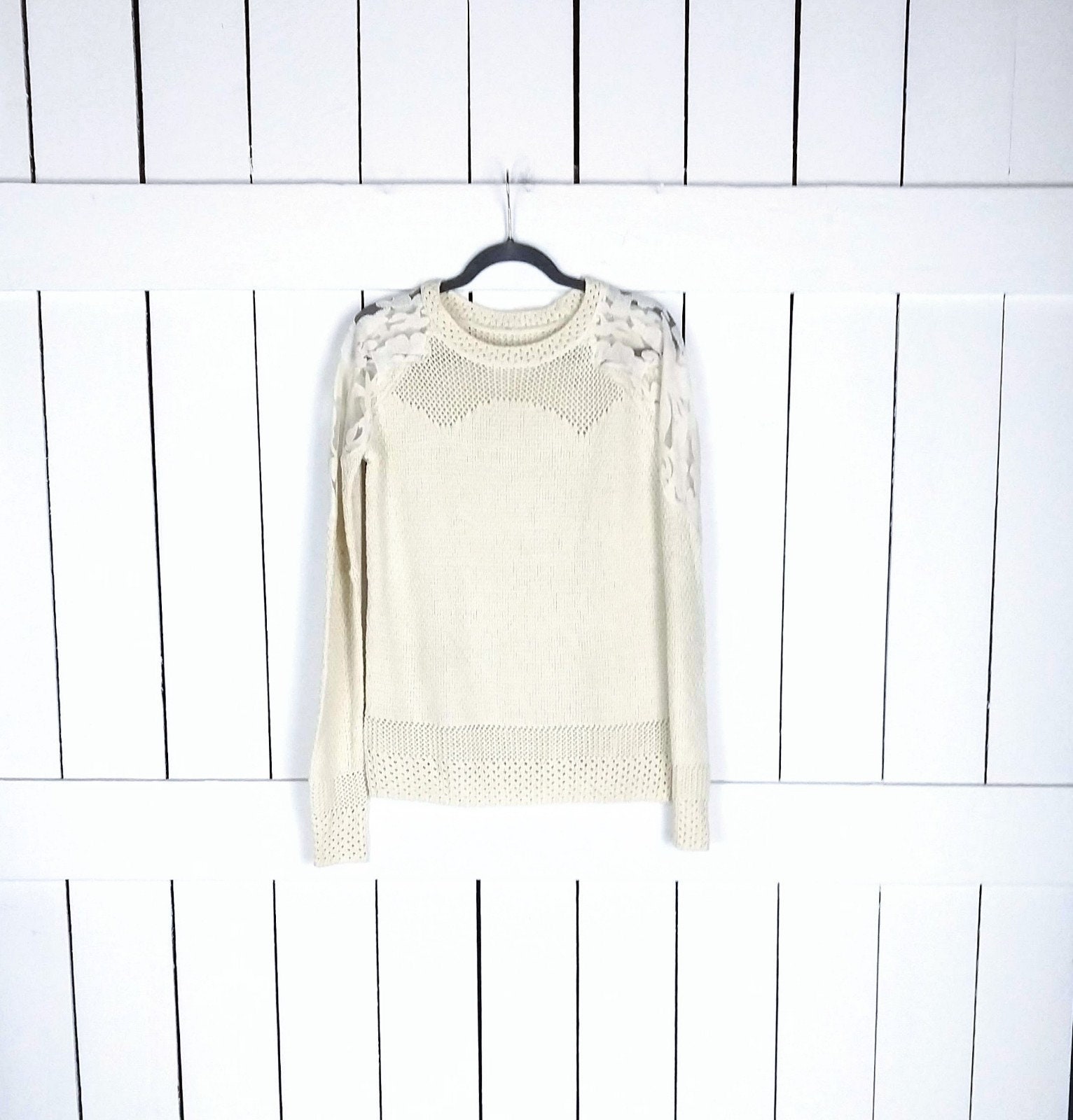 Ivory lace sweater hotsell