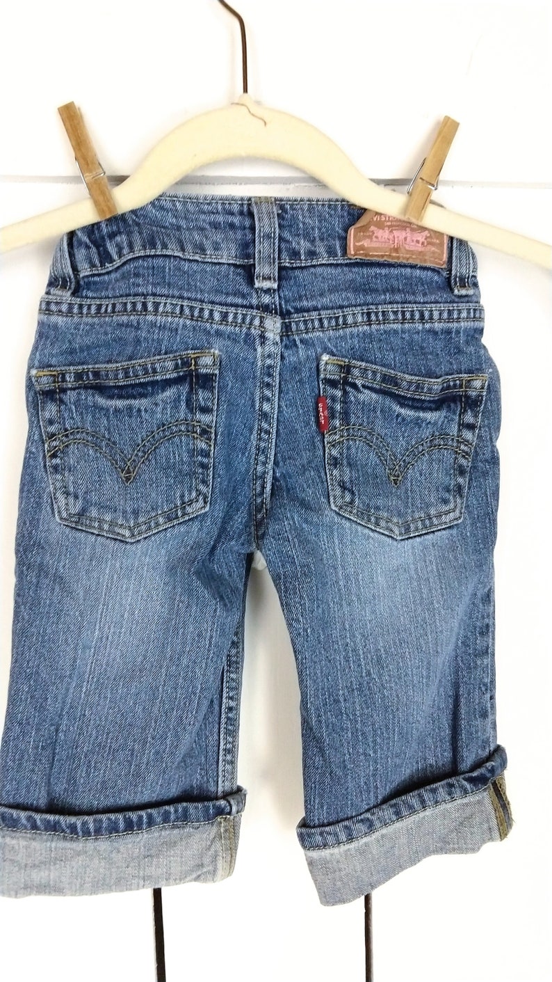 Baby blue Levis denim cuffed jeans/baby girl/baby boy Levi Etsy