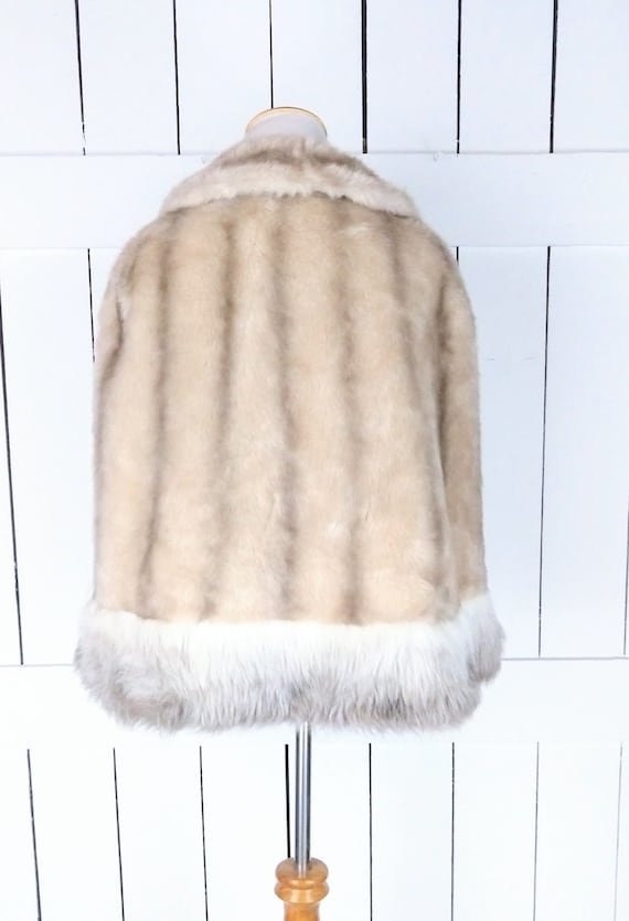 Vintage Glenoit faux mink fur capelet stole wrap - image 4