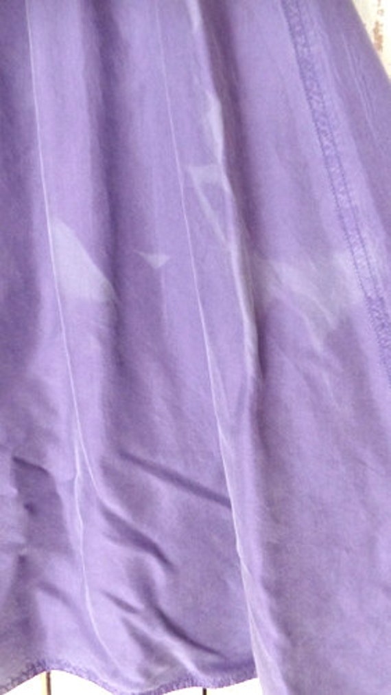 Vintage Liz Wear purple silk stretch waist midi s… - image 3