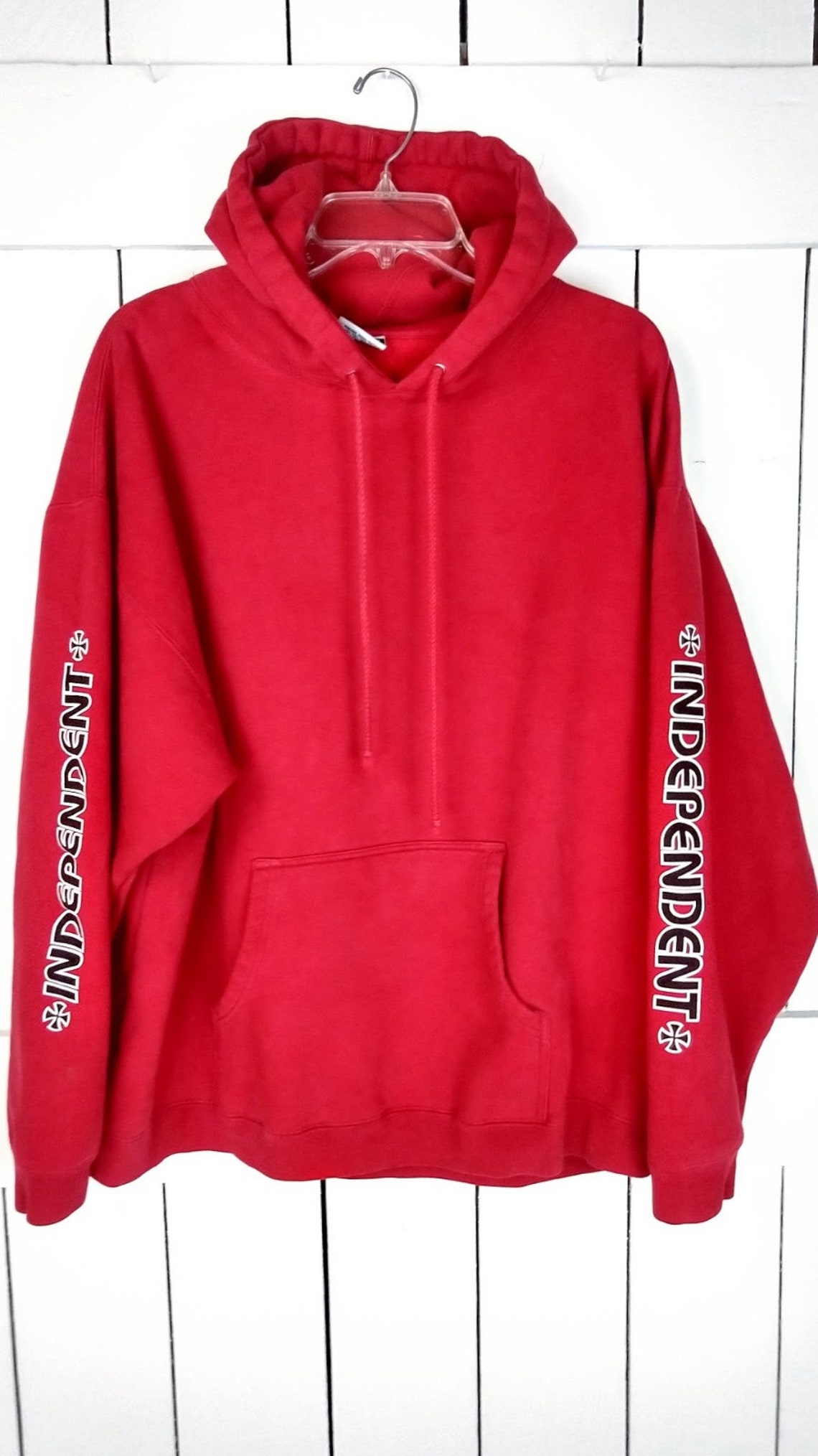 Vintage Independent skater red pullover hoodie sweatshirt/big | Etsy