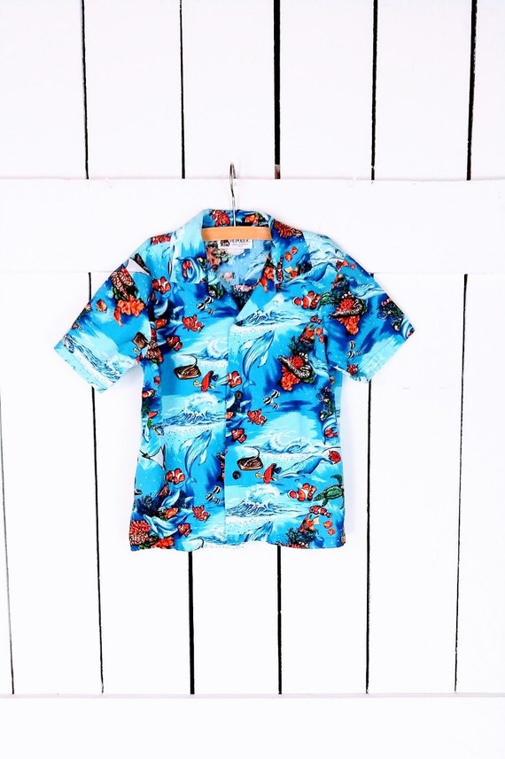 Kids/childrens/baby Hawaiian short sleeve button d