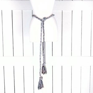 Woven braided rope knotted fringe tassel tie belt/boho/hippie belt/braided chord festival belt